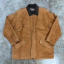 Vintage Excelled Brown Leather Quilted Interior Ranchman Jacket Size XL picture