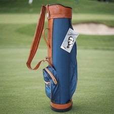 Vintage Arnold Palmer NOS Golf Cart Bag Blue Nylon Faux Leather picture