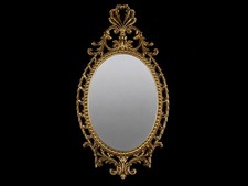 Vintage French Rococo Style Gilt Oval Wall Mirror Ornate Acanthus 34