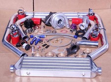 HONDA UNIVERSAL 7PSI UPGRADE T3/T4 TURBO TURBOCHARGER KIT AR .63 STAGE 3 350HP picture
