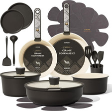 CAROTE 21-Piece Ceramic Cookware Set, Nonstick Pots and Pans Set with Detachable picture