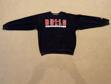Vintage Chicago Bulls Black Sweatshirt Starter NBA Basketball 90s Men’s Size XXL picture