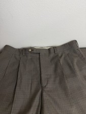 Vintage Corbin Bespoke Men’s Brown Houndstooth Wool Pants Size 38 X 32 picture