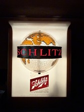Vintage 1960s SCHLITZ Beer Rotating Motion Globe Lighted Bar Sign 10