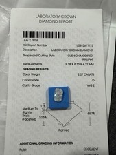 IGI Certified 2.07ct Elongated Cushion Lab Grown Diamond D Color VVS2 Clarity picture