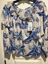 Cupio Women's Floral Blouse Size Large Long Sleeve picture