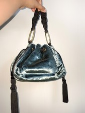 Juicy Couture Y2K Vintage Teal Velvet Pouch Bag - NEW picture
