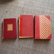 Vintage Lot of 3 Small Red Hardcover Poetry Books Browning Sonnets Lundkvist... picture