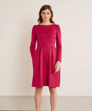 NWT BODEN Melanie Ponte Dress in Pinkish Red Size US 10L picture