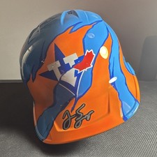 George Springer Custom Painted Autograph Batting Helmet Blue Jays Astros picture