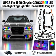 For 15-23 Chrysler 300 C S 8PCS RGB LED Headlight Fog Light DRL Halo Ring Board picture