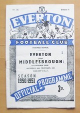 EVERTON v MIDDLESBROUGH Friendly 1950/1951 *Good Condition Football Programme* picture