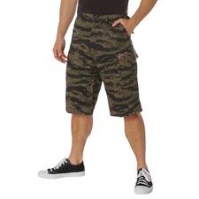 Rothco Men's Long-Length Tiger Stripe Camo Relaxed Fit BDU Cargo Shorts S - 2XL picture