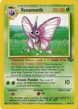 VENOMOTH 29/64 RARE JUNGLE POKEMON UNLIMITED HEAVILY PLAYED picture