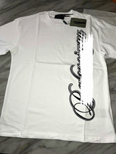 Dsquared2 Men's S White/Black Cotton Knit Crew Neck Short Sleeve Logo T-Shirt picture