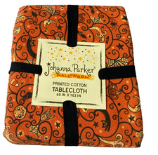 NEW Johanna Parker Halloween Orange Printed Oblong Tablecloth (60”x102”) picture