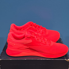 Reebok Nano X3 Red Unisex Adults Low Top Lace Up Athletic Sneakers Nano picture