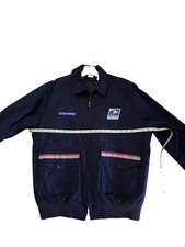 Vintage USPS Mail Letter Carrier Bomber Jacket Postal Uniform Navy Workwear M/L picture