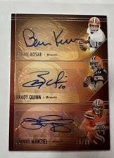 Cleveland browns Qb’s Kosar, Quinn, Manziel auto /25 picture