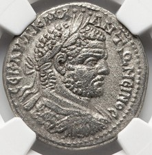 Caracalla 198-217 AD, NGC XF, HUGE Silver Tetradrachm, ANTIOCH Roman Empire Coin picture