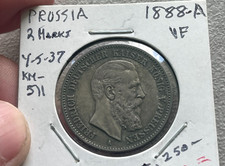 1888 A Germany Prussia 2 Mark - Friedrich KM# 510 - Silver L2 picture