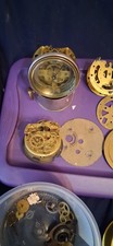 Big Lot Antique Vintage Various Mechanical Clock Parts For Parts Or Repair picture