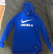 NIKE CHELSEA FC SOCCER BLUE PULLOVER HOODIE SWEATSHIRT WITH HOOD picture