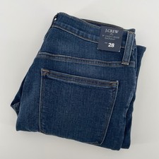 J.Crew 9 Inch High-Rise Skinny Jeans Dark Indigo Blue Size 28 NEW picture