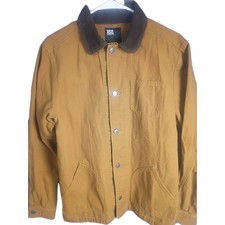 RSQ Collective Canvas Chore Jacket Brown Corduroy Collar Workwear Small picture