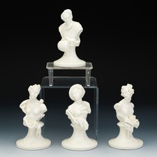 Antique Nymphenburg Porcelain Busts Four Seasons Bustelli White Figures Set 4 picture