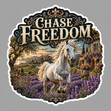 Horse Sticker Vinyl Decal Chase Freedom Inspirational Running Horse Gift 5