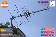 Yagi Outdoor TV Antenna 250 Mile for Strong, Weatherproof VHF UHF FM Pole picture