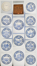 (12) Wedgwood Blue Massachusetts Institute of Technology MIT Dinner Plates w/BOX picture