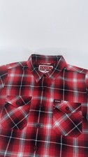 Dixxon Klock Werks Flannel Shirt Men’s Medium Red Plaid Long Sleeve Button Up picture