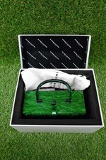 Brandon Blackwood Duplex Purse Top Handle Bag Womens Small Green Marble Acrylic picture
