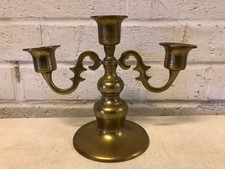 Vintage Possibly Antique Brass Triple Bouliotte Candelabra picture