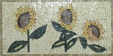 Sunflower Yellow Garden Terrace Home Decor Marble Mosaic picture