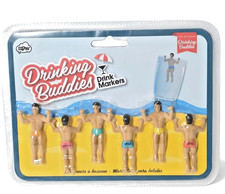 The Original Drinking Buddies Novelty Party Drink Markers Set Of 6 New SEALED picture