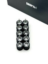 NEW 12.7mm 5x Sets For HW 83 Silverado Wheels Rubber Tires 1/64 Chrome US mags picture