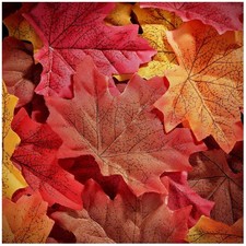 300Pcs Artificial Fall Maple Leaves 2.95 to 3.35 Inch Multicolor picture