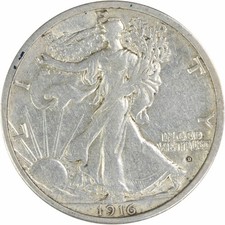 1916-D Walking Liberty Silver Half Dollar EF Uncertified #239 picture