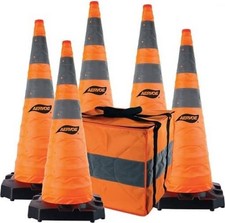 Aervoe 1187-5 36in Heavy-Duty Collapsible Safety Cones 5 Pack w Base picture