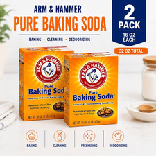 Arm & Hammer Pure Baking Soda 1 lb  2 Pack - 100% Pure Sodium Bicarbonate Baking picture