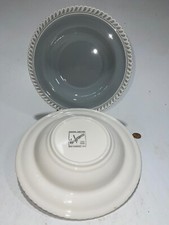 (2) Harkerware Chesterton Gray 8.5 Inch Rim Soup Salad Bowls Vintage Grey Harker picture