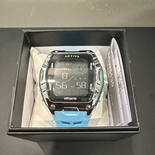 Activa Unisex Quartz Sport Digital Black Dial Blue Rubber Strap 44-47.9mm w/ Box picture