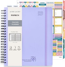 POPRUN Teacher Lesson Planner 2026-2027, (Letter Size - 8.5'' x 11'') Academic P picture