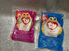 Ty Teenie Beanies McDonald's 1998 Mel Koala & Doby Doberman Sealed Bags picture