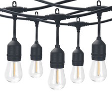 48-Foot Outdoor Commercial String Lights, 24 Shatterproof LED Bulbs, picture
