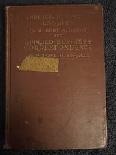 Antique 1924 Applied Business English Book Hubert A. Hagar Writing AS-IS picture