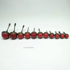 11 Pieces of Chinese Antique Red Snuff Bottle Lids In Both Large and Small Si picture
